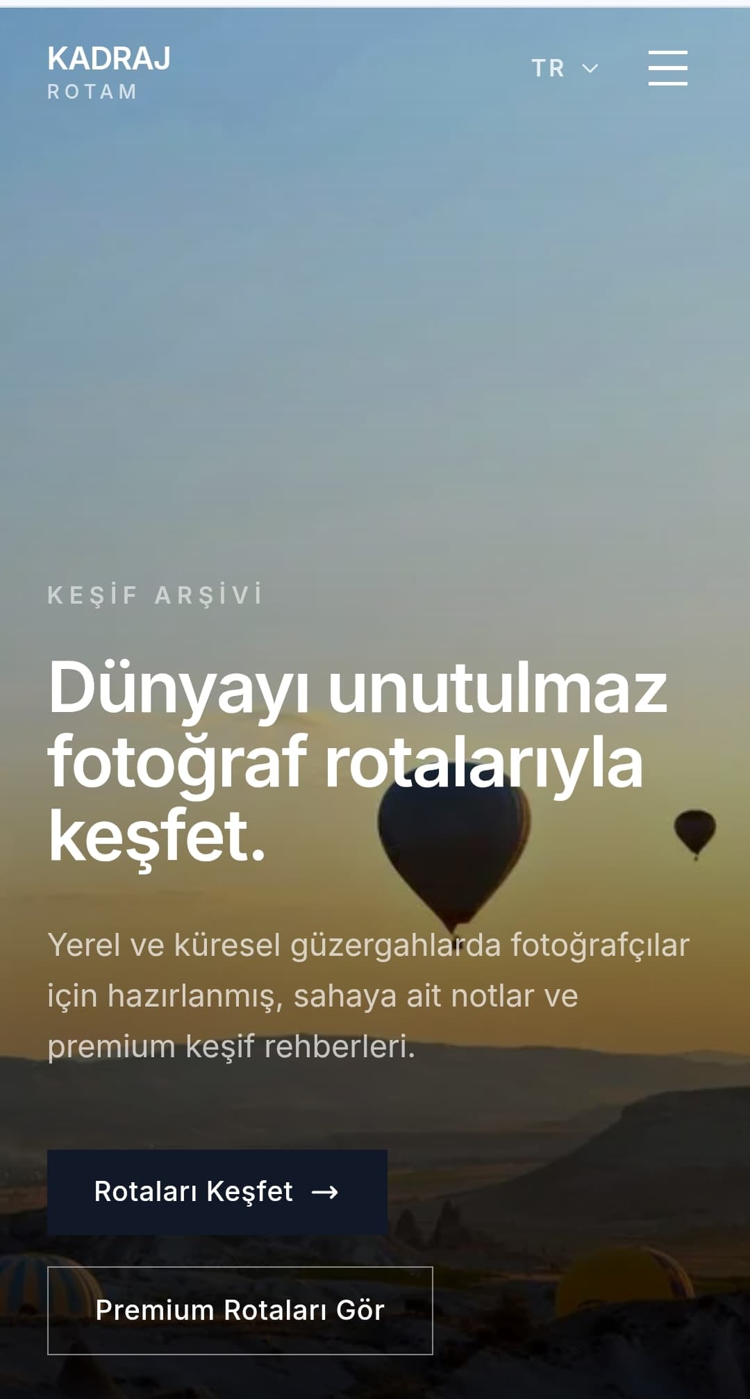 Kadraj Rotam web sitesi görünümü