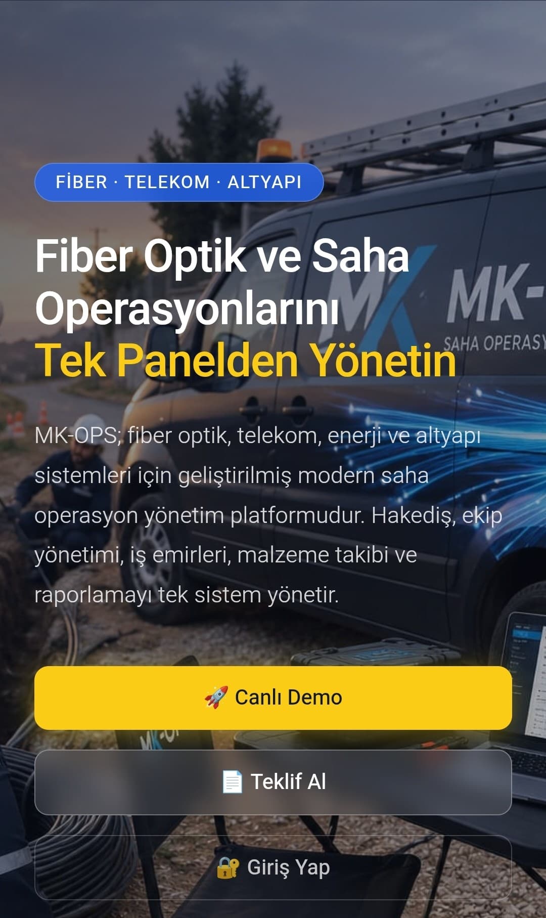 MK OPS web sitesi görünümü